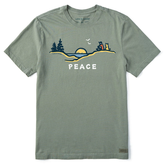 Men's Peace Beach Sunrise Short Sleeve Crusher Tee