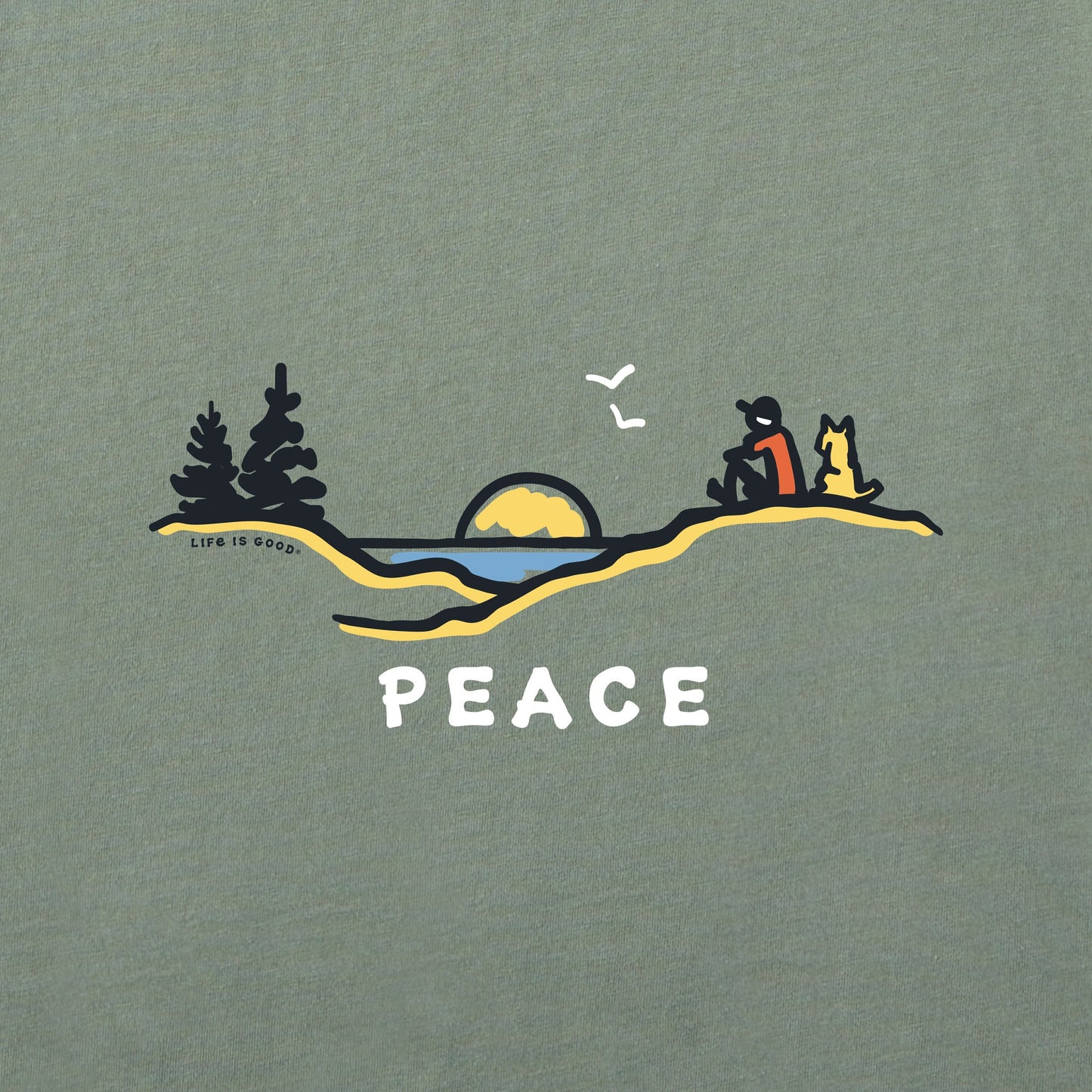 Men's Peace Beach Sunrise Short Sleeve Crusher Tee