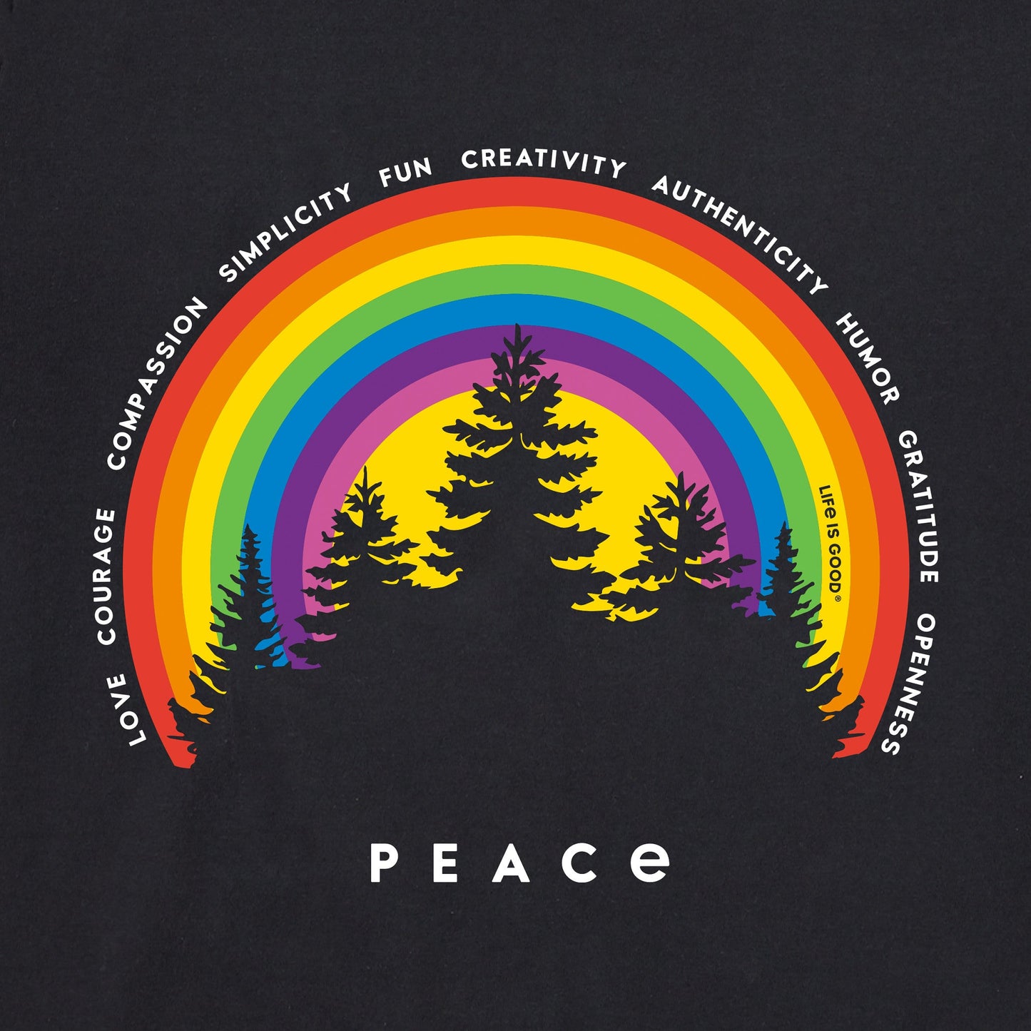 Men's Peace Rainbow Trees Short Sleeve Tee