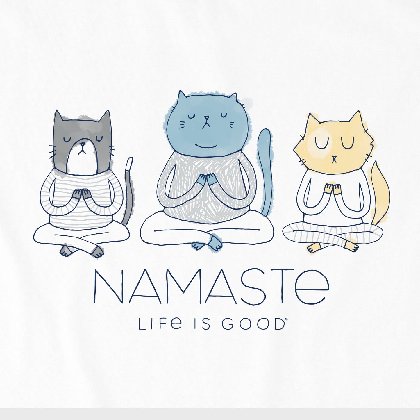 Women's Three Namaste Cats Short Sleeve Tee