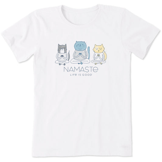 Women's Three Namaste Cats Short Sleeve Tee