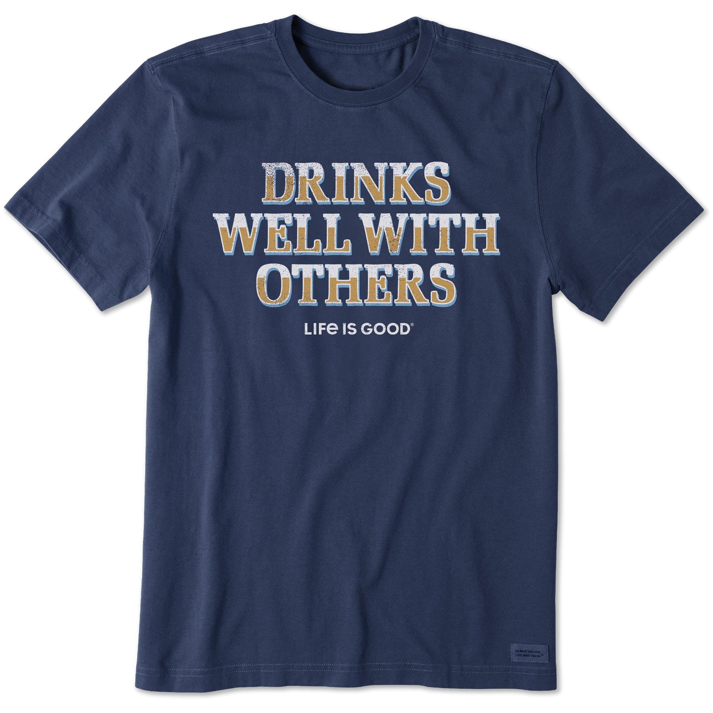 Men's Drinks Well With Others Pub Script Short Sleeve Crusher Tee
