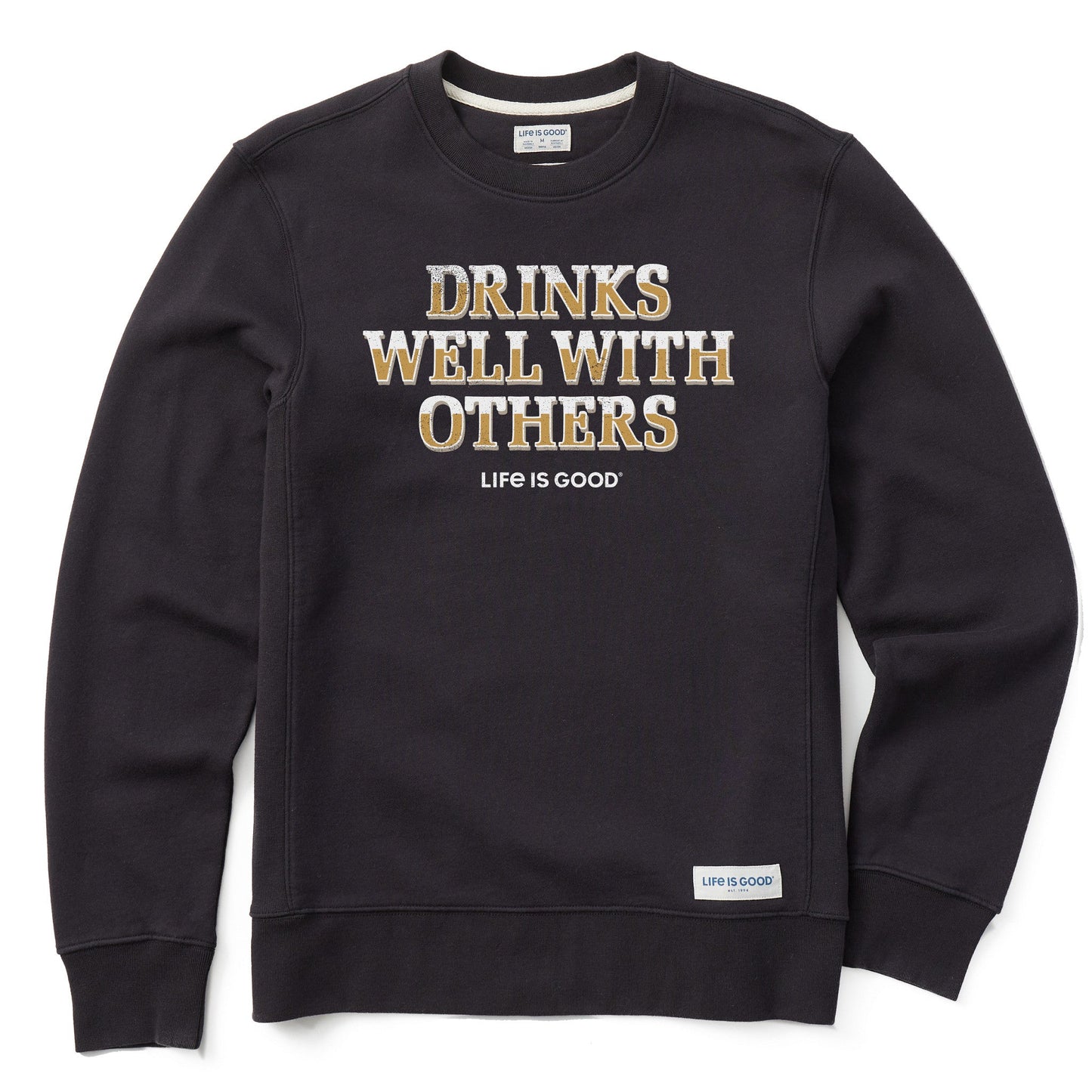 Men's Drinks Well With Others Pub Script Simply True Fleece Crew