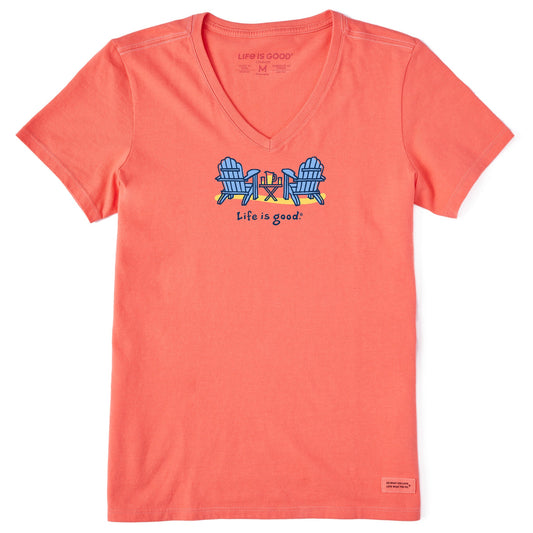 Women's Summer Chairs Short Sleeve Crusher-LITE Vee