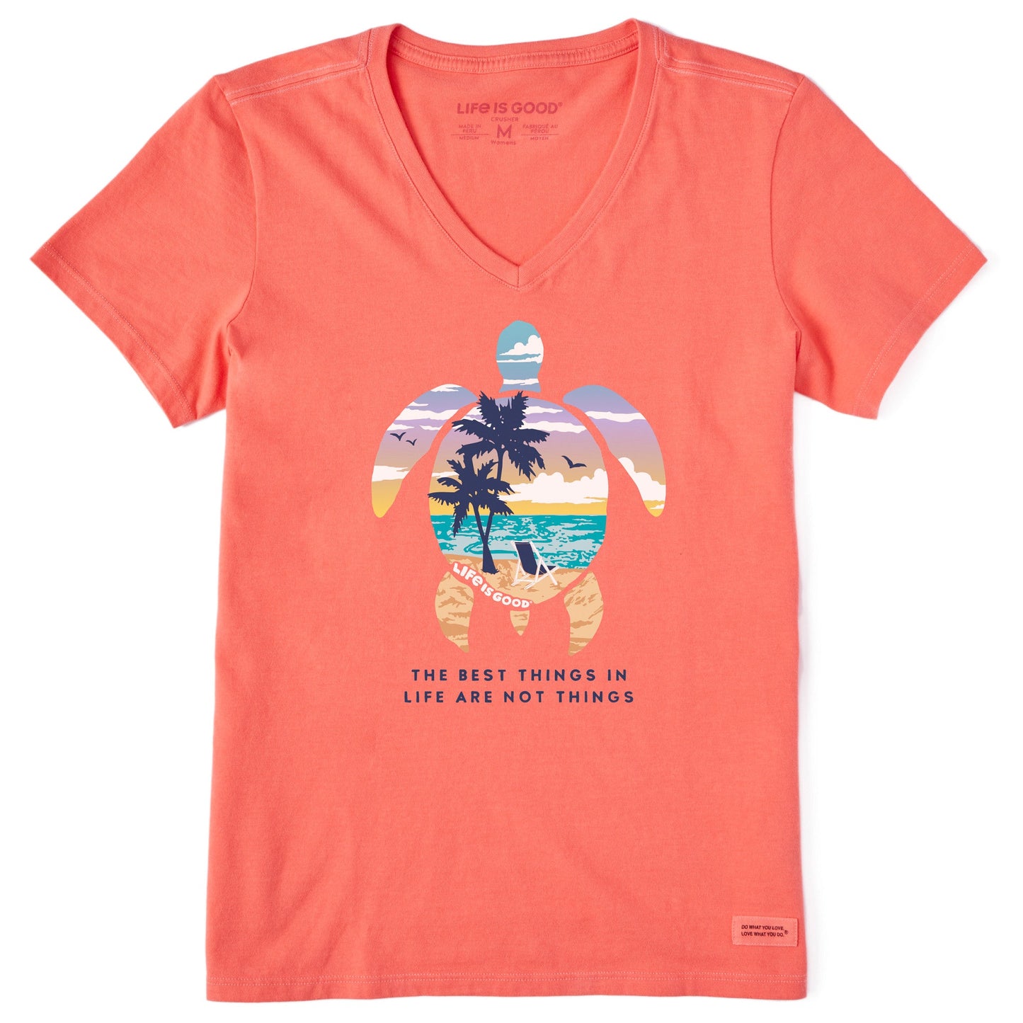 Women's Best Things Sea Turtle Beach Short Sleeve Vee