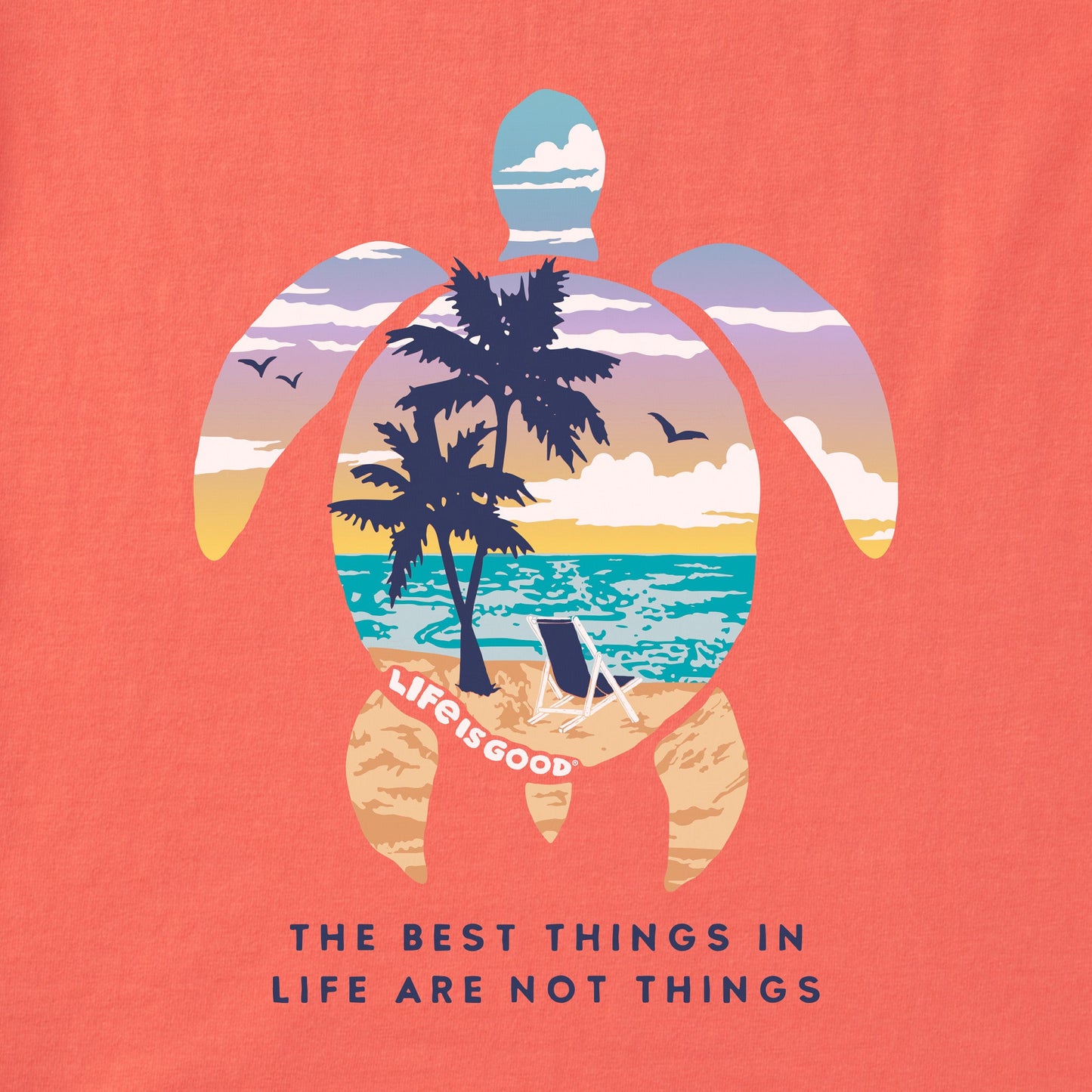 Women's Best Things Sea Turtle Beach Short Sleeve Vee