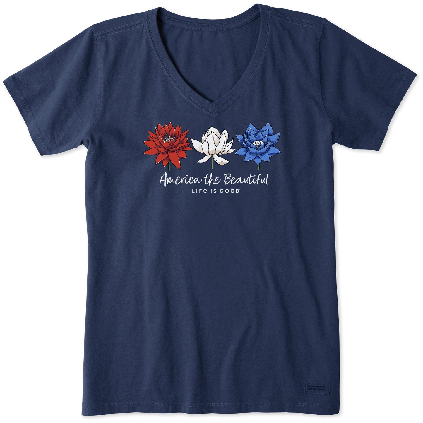 Women's America the Beautiful Lotus Short Sleeve Vee