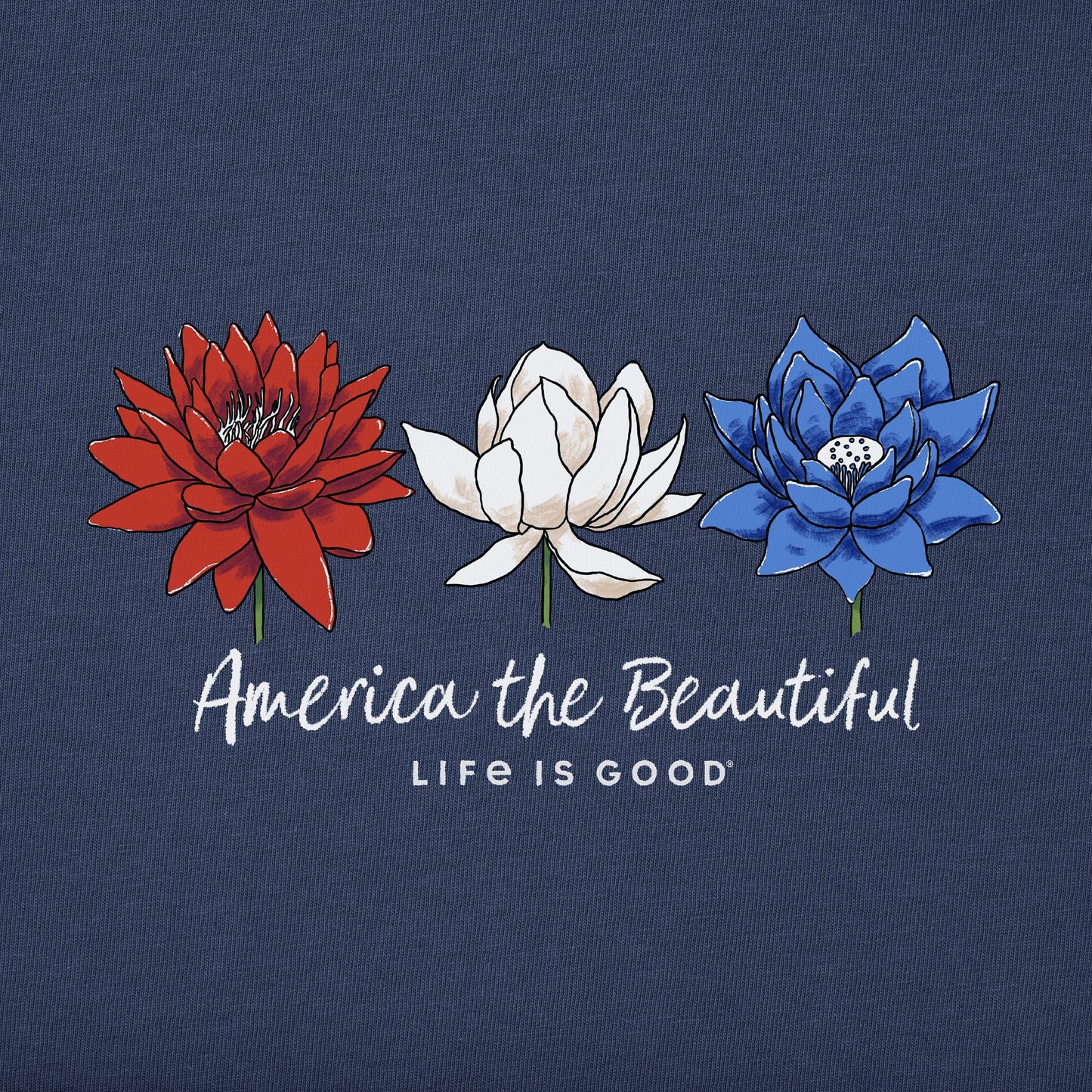 Women's America the Beautiful Lotus Short Sleeve Vee