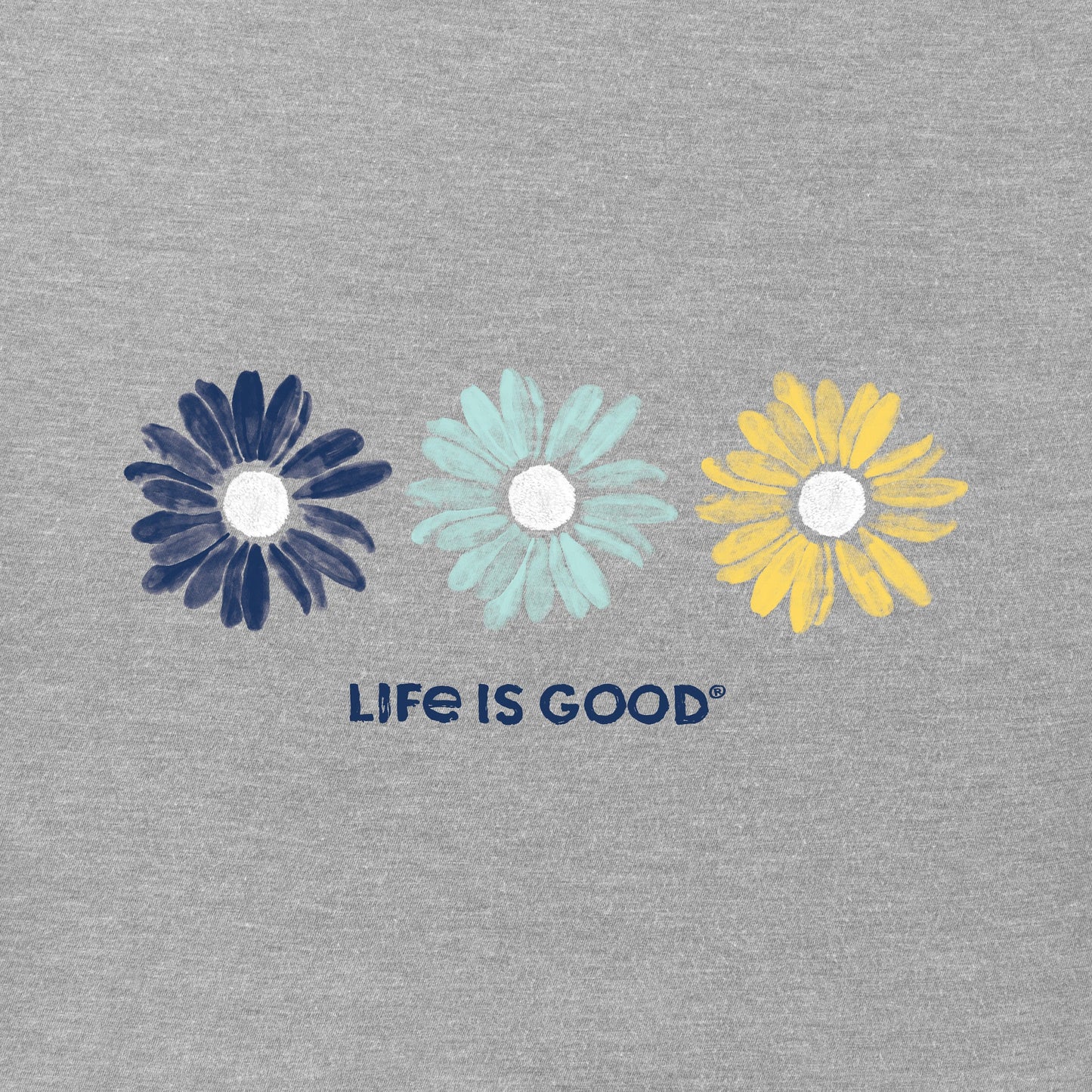 Women's Three Painted Daisies Short Sleeve Tee