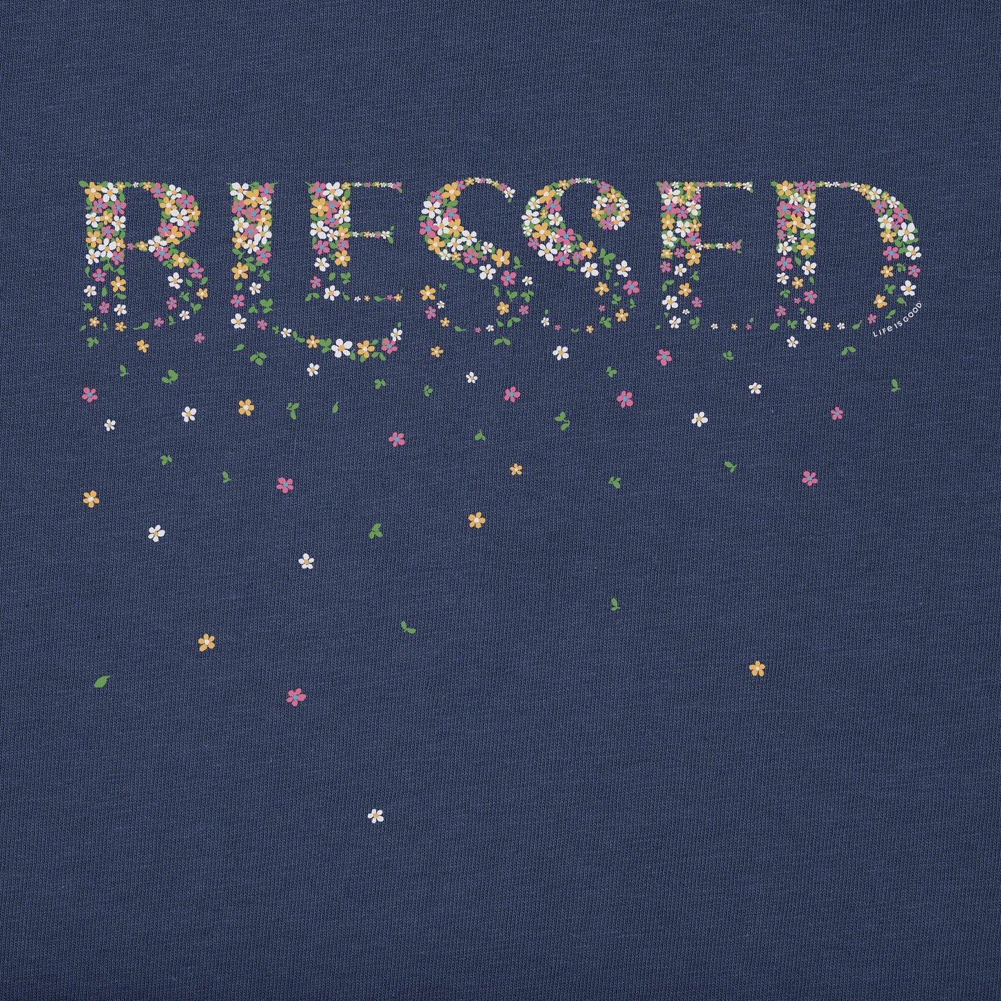 Women's Blessed Spring Flowers Short Sleeve Vee