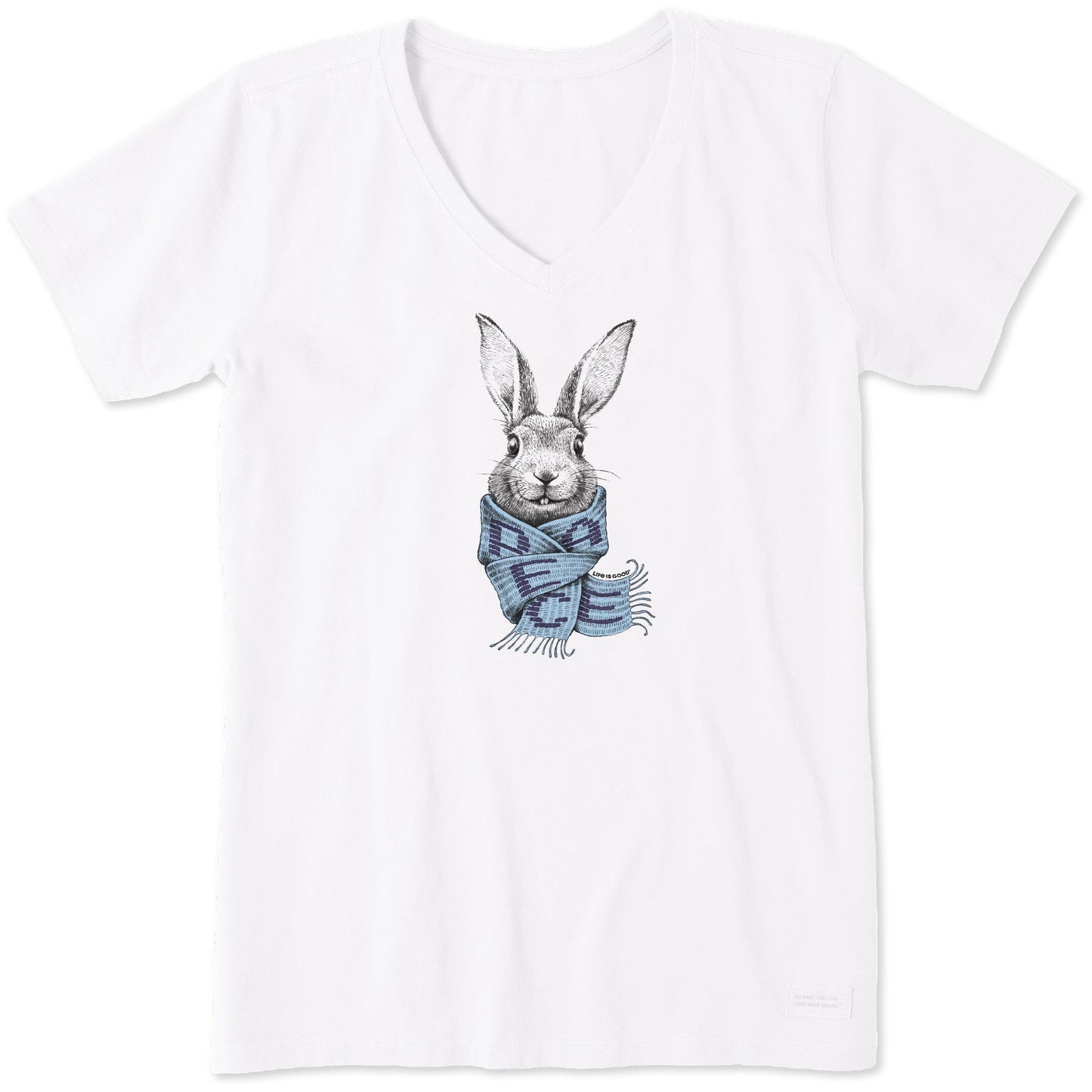 Women's Bunny Peace Scarf Short Sleeve Vee