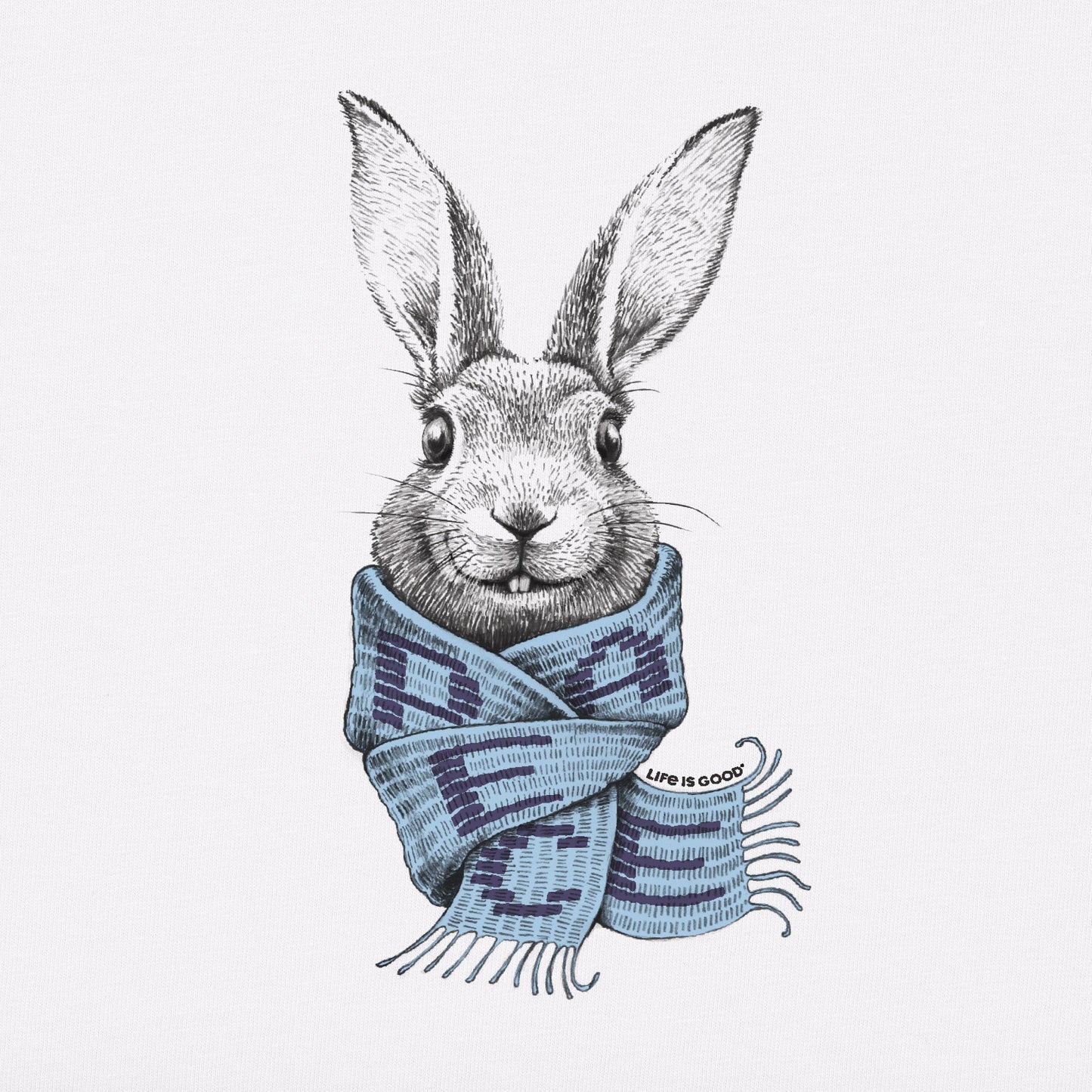 Women's Bunny Peace Scarf Short Sleeve Vee