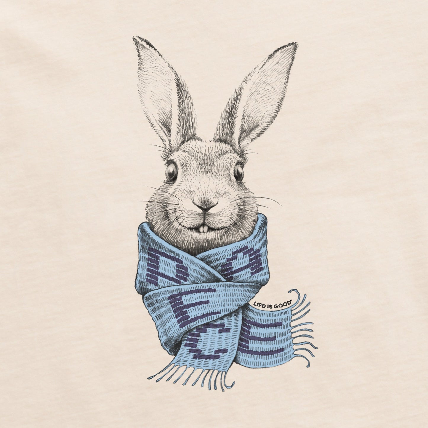 Women's Bunny Peace Scarf Short Sleeve Vee