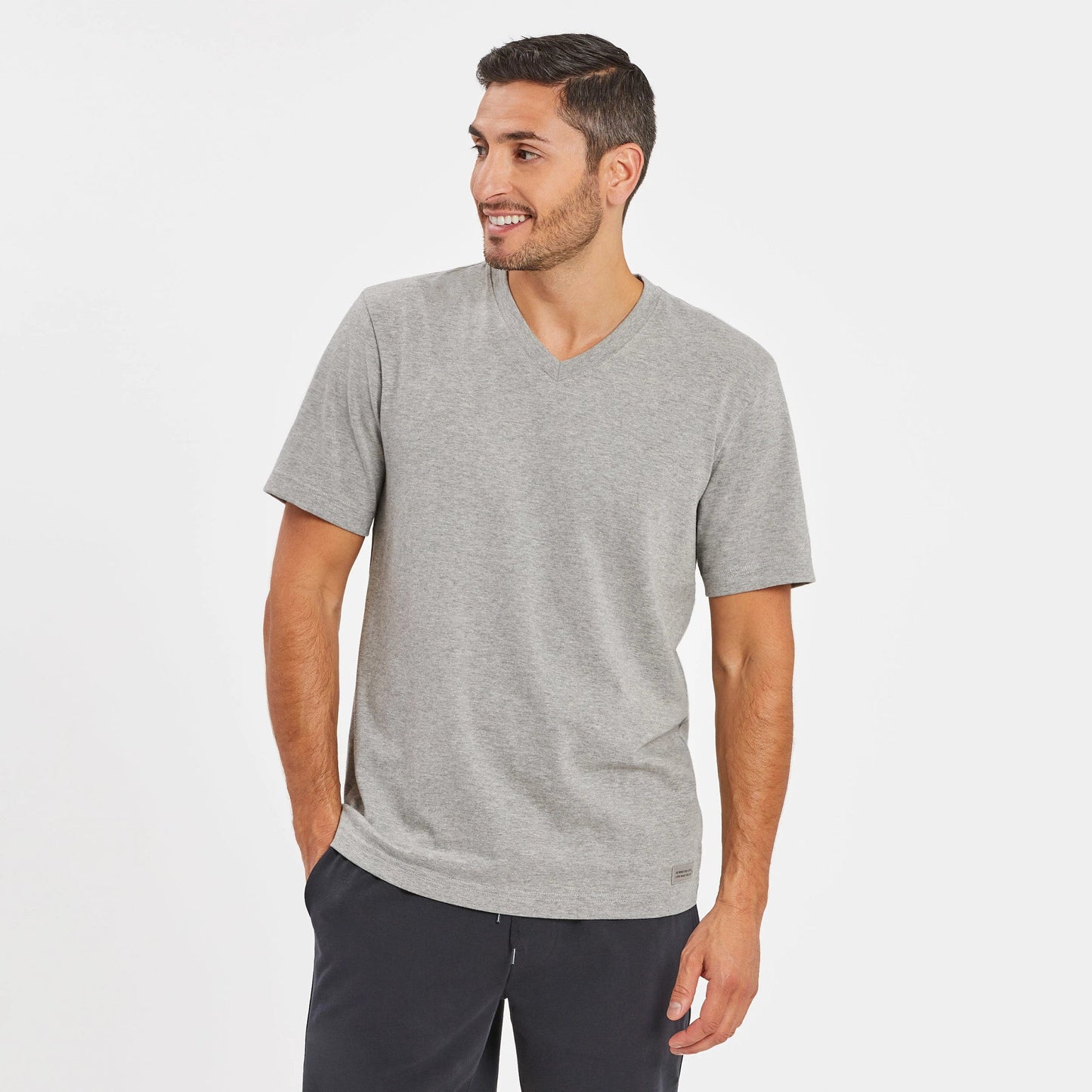 Men's Solid Short Sleeve Crusher Vee