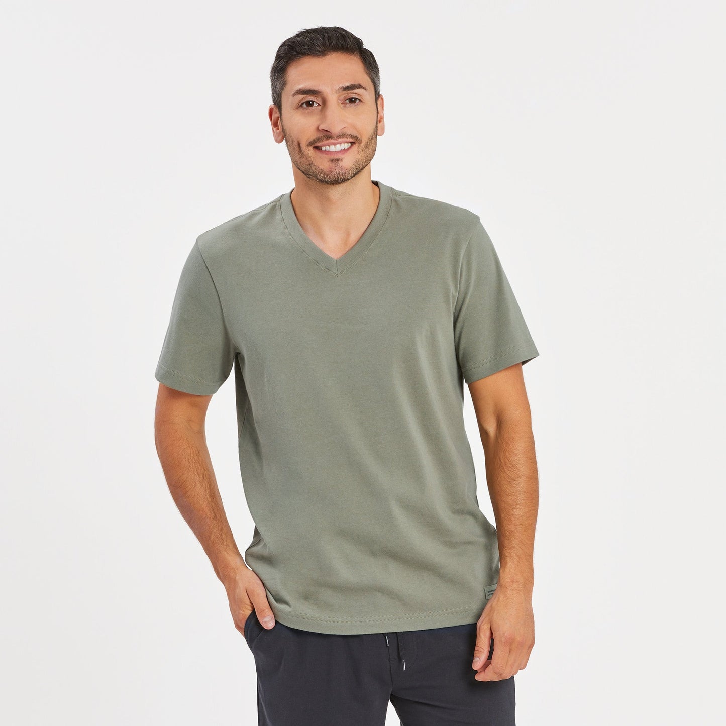 Men's Solid Short Sleeve Crusher Vee