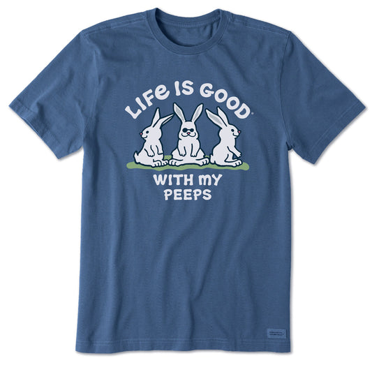 Men's LIG With My Peeps Bunnies Short Sleeve Crusher Tee