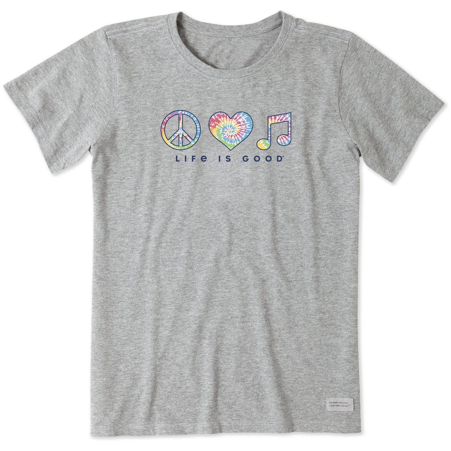 Women's Tie Dye Peace Love Music Short Sleeve Crusher-LITE Tee