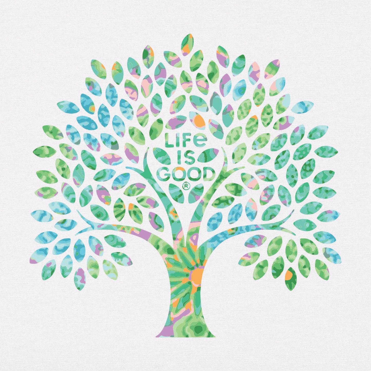 Women's Colorful Floral Tree Short Sleeve Tee