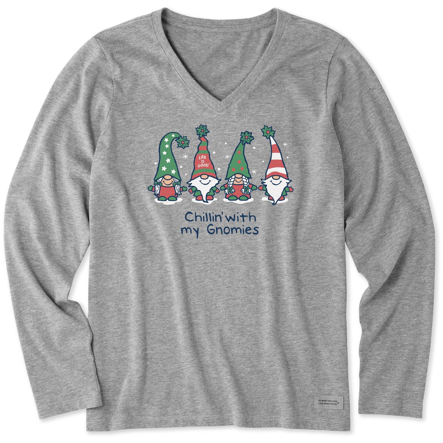 Women's Chillin' with my Gnomies Fam Long Sleeve Crusher Vee