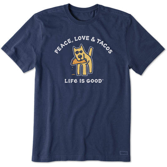 Men's Rocket Peace Love and Tacos Short Sleeve Crusher Tee