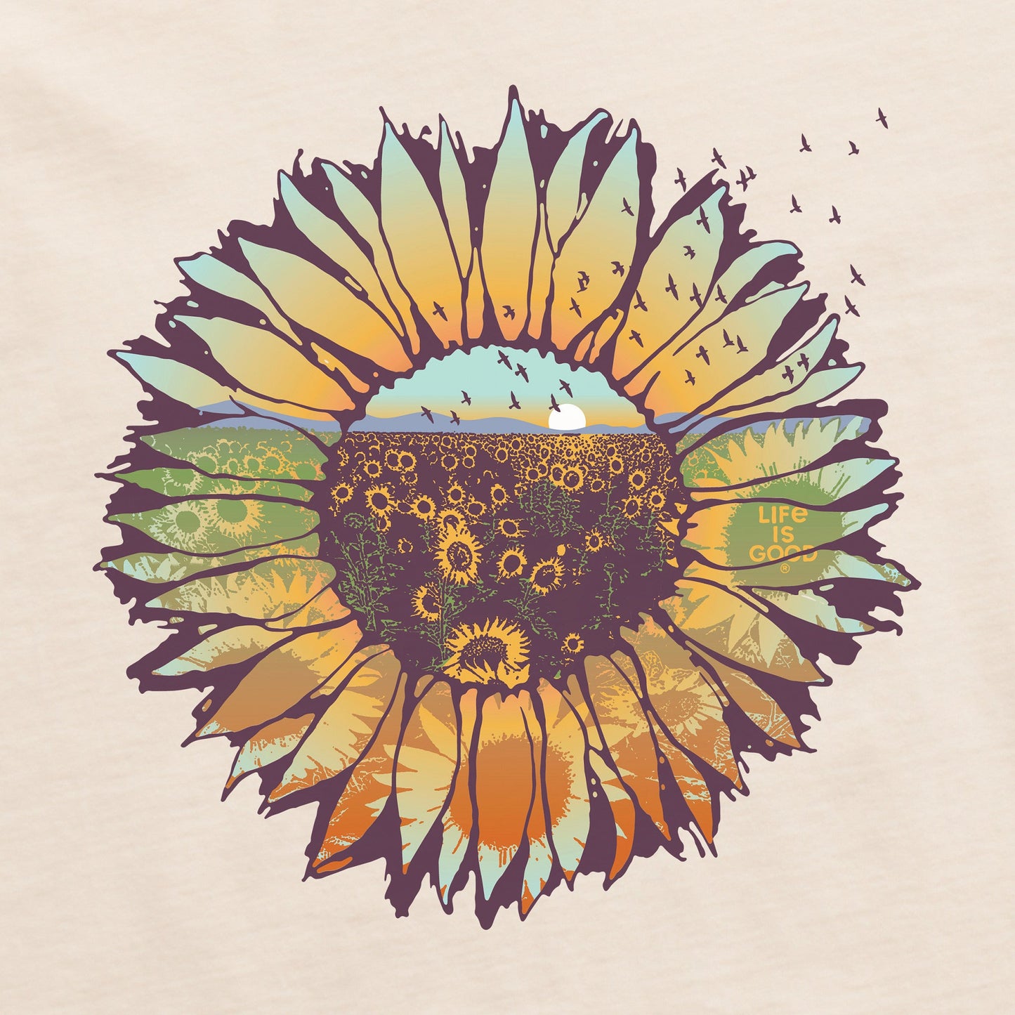Women's Sunflowerscape Short Sleeve Crusher Tee
