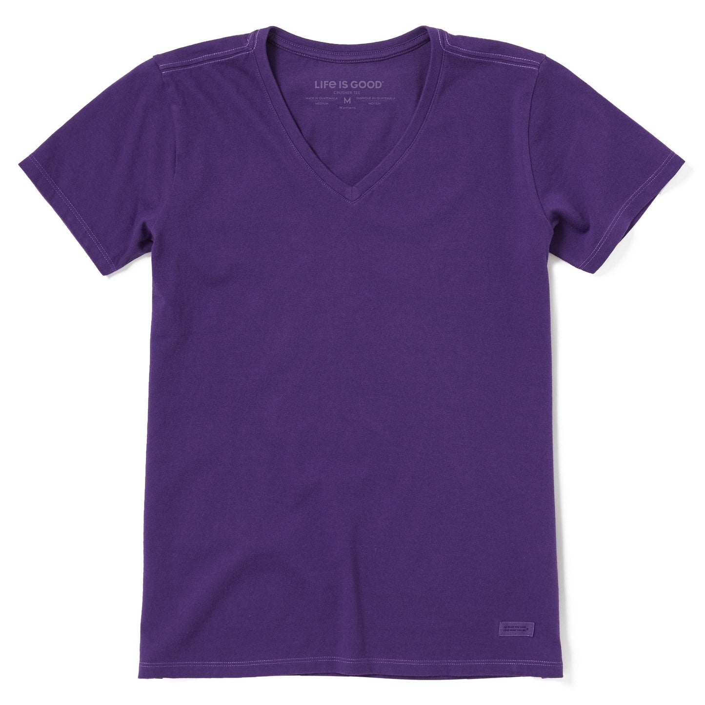Women's Solid Short Sleeve Vee