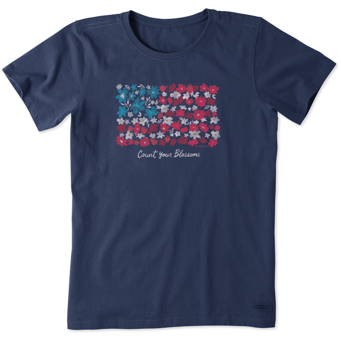 Women's Count your Blossoms USA Flag Short Sleeve Tee