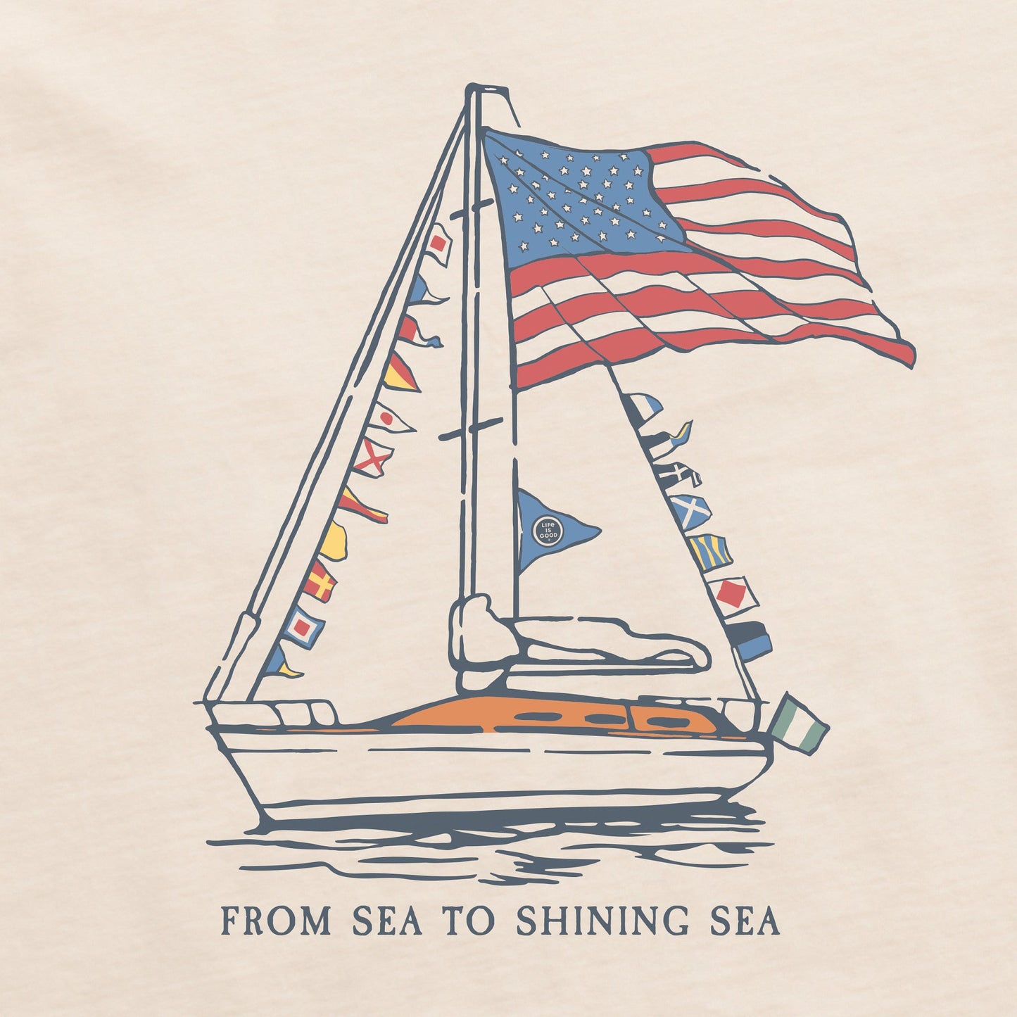 Women's Big USA Sailboat Short Sleeve Tee