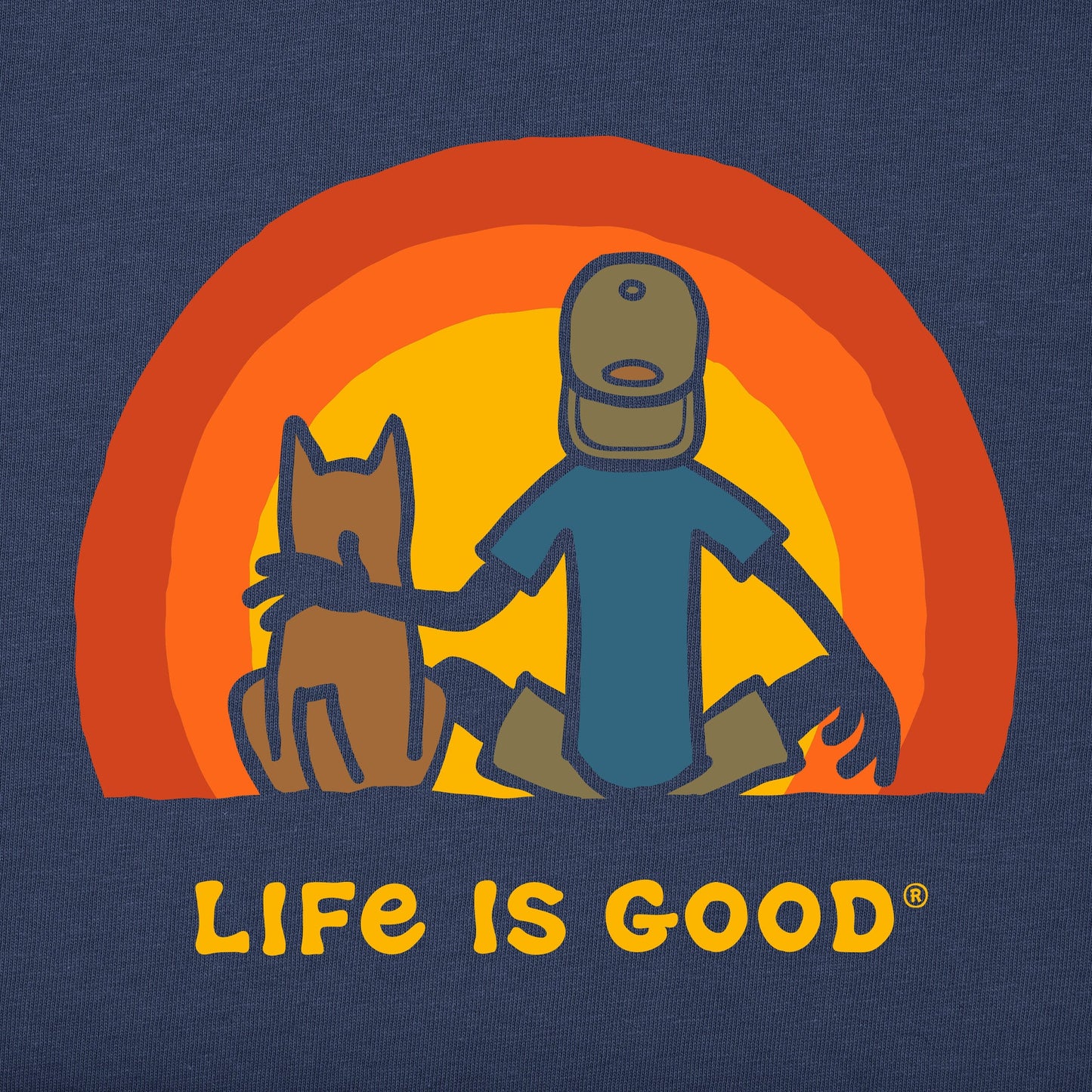 Men's Sunset Buddies Jake and Rocket Short Sleeve Crusher Tee