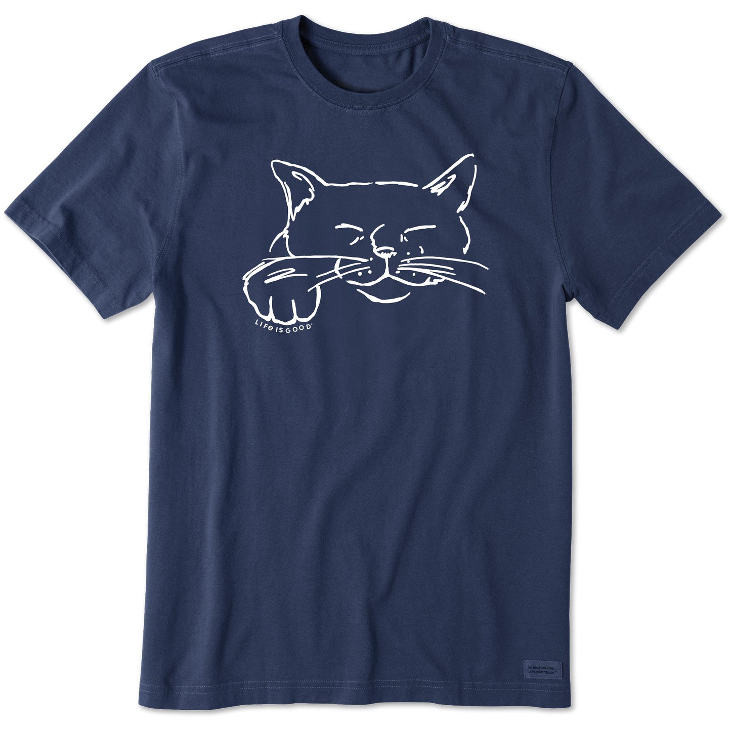 Men's Relaxed Cat Line Drawing Short Sleeve Crusher Tee