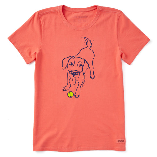 Women's Tennis Ball Pup Short Sleeve Crusher Tee