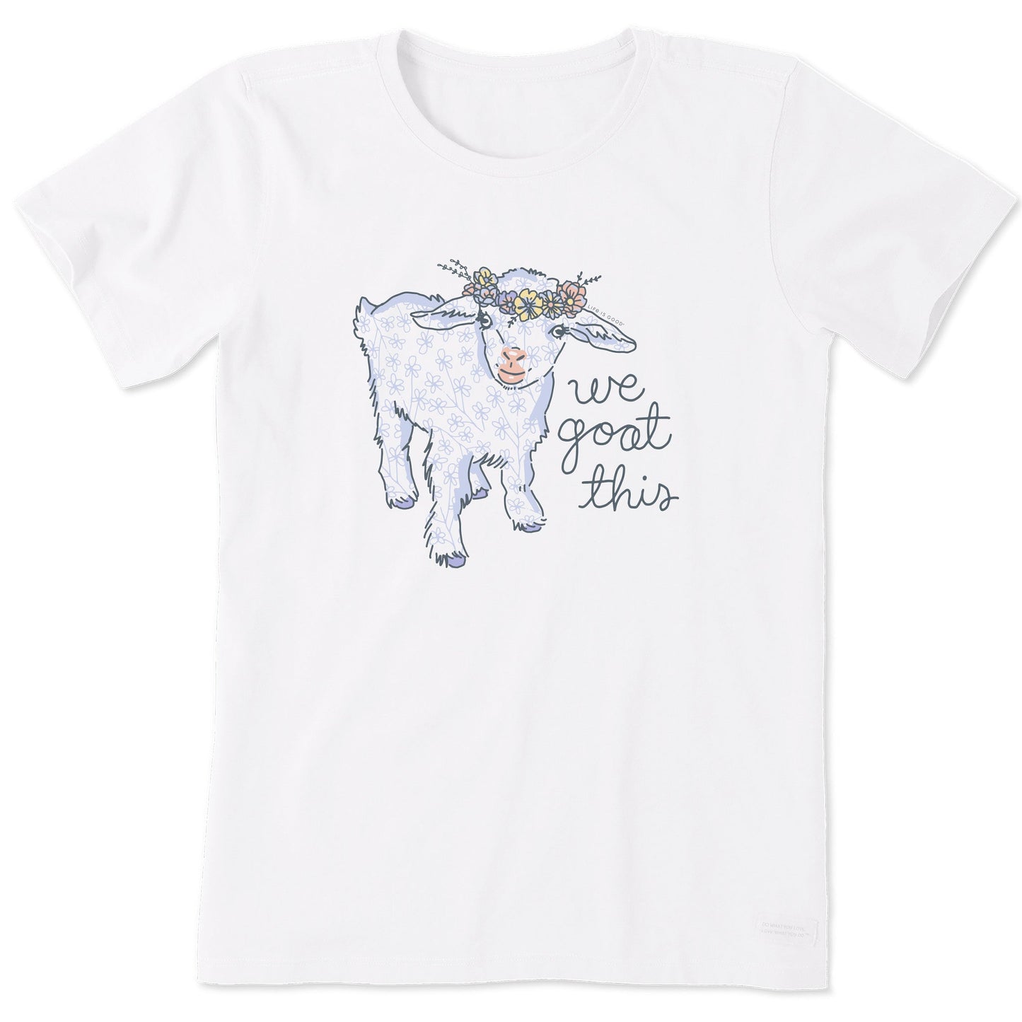 Women's We Goat This Flower Crown Short Sleeve Crusher Tee