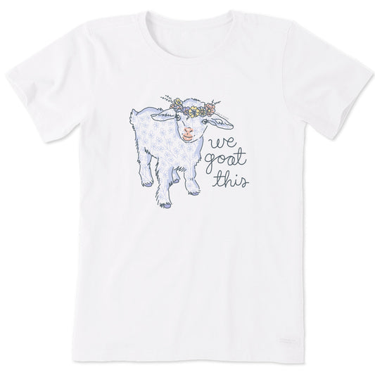 Women's We Goat This Flower Crown Short Sleeve Crusher Tee