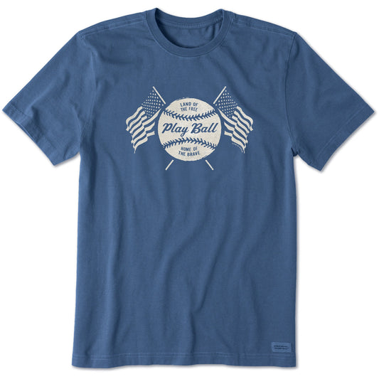 Men's Play Ball USA Flags Short Sleeve Tee