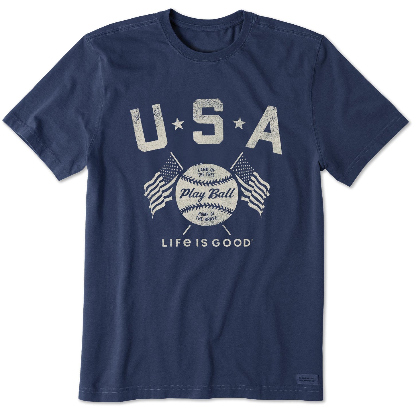 Men's USA Baseball with Flags Short Sleeve Tee