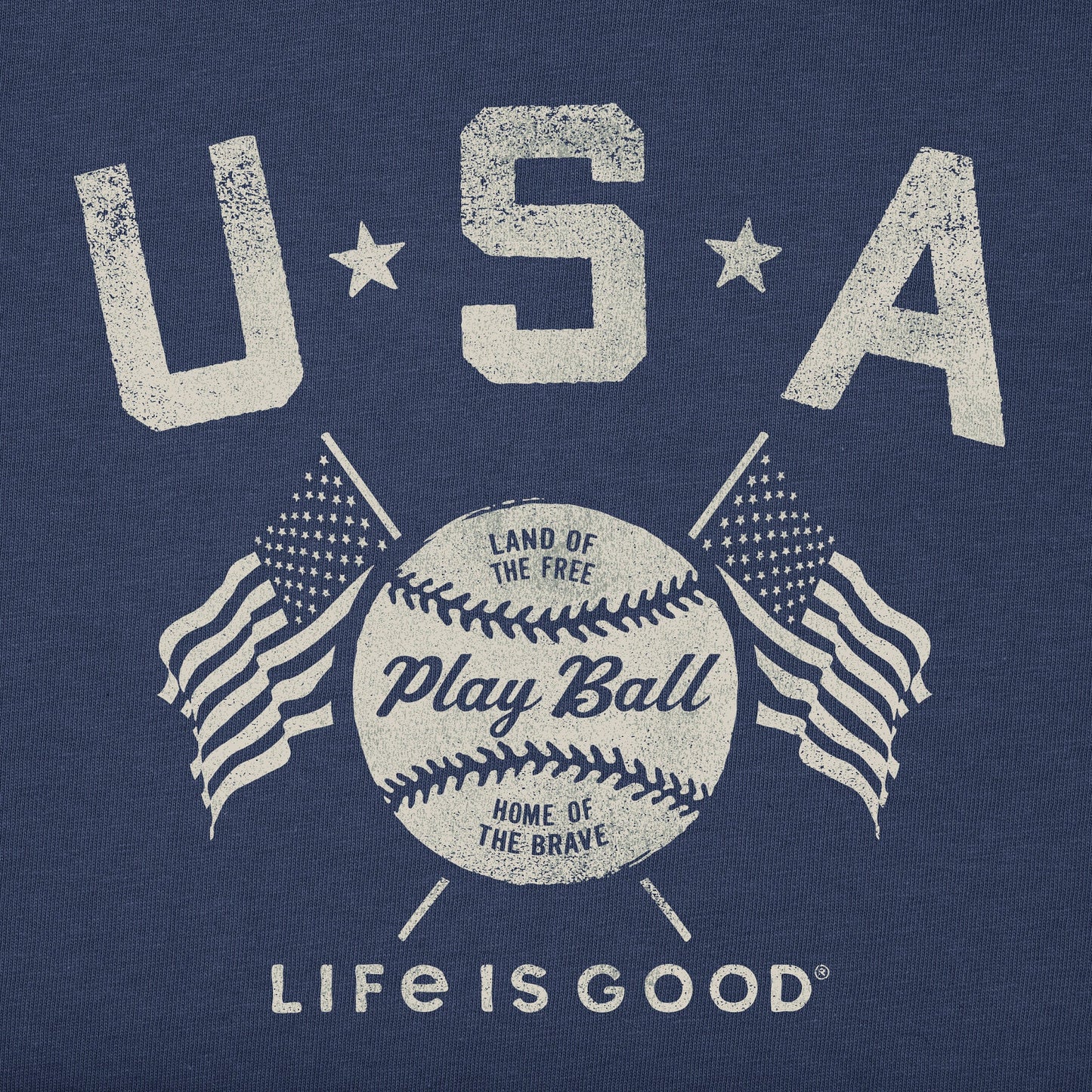 Men's USA Baseball with Flags Short Sleeve Tee