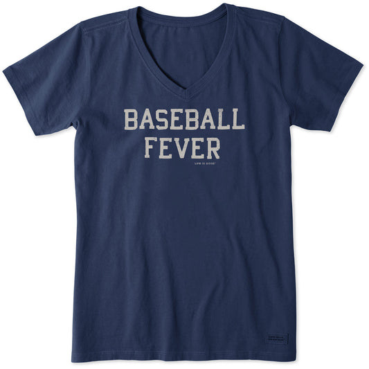 Women's Baseball Fever Block Short Sleeve Vee
