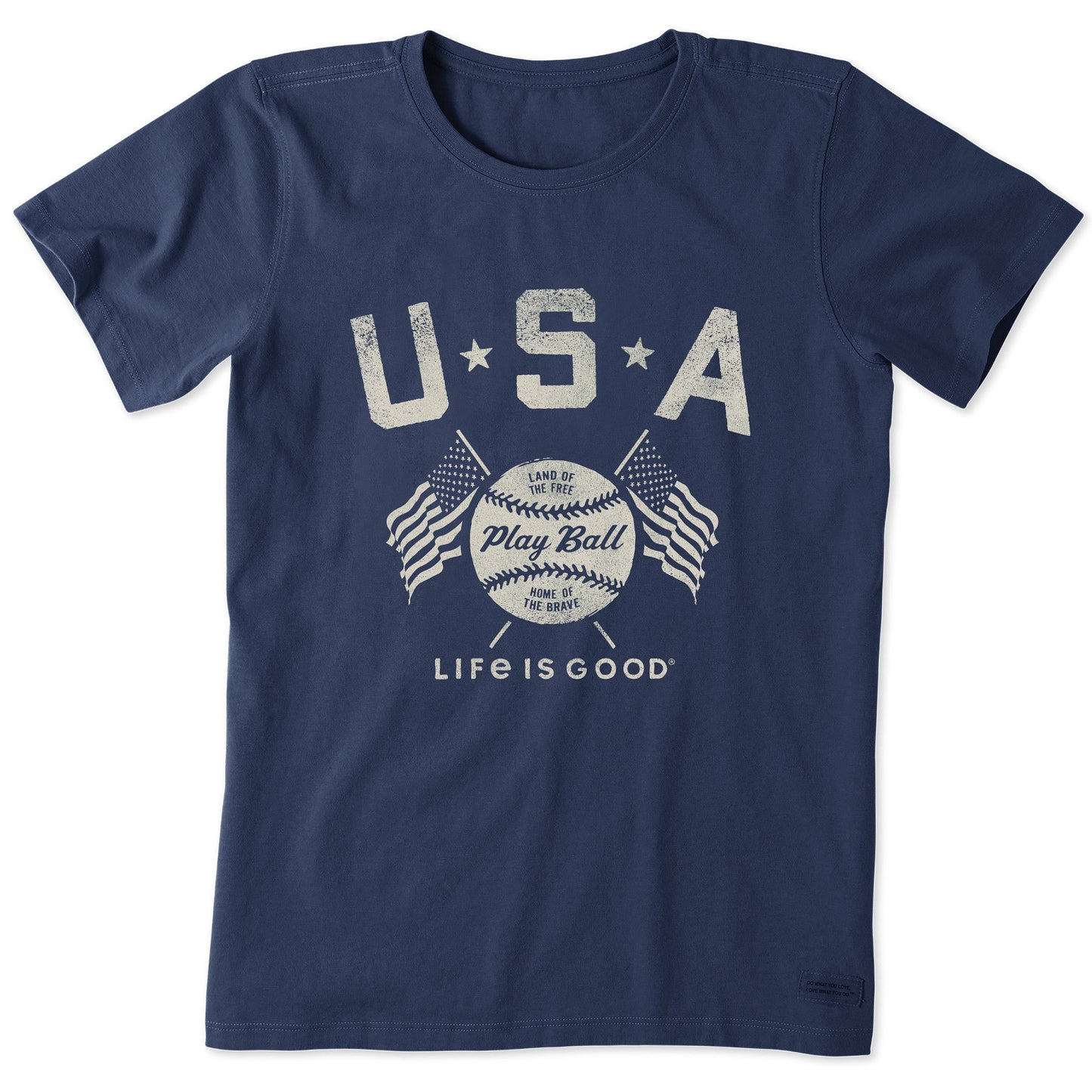 Women's USA Baseball with Flags Short Sleeve Tee