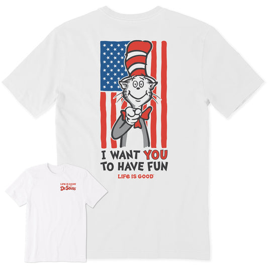 Men's Cat in the Hat Wants You Short Sleeve Crusher Tee