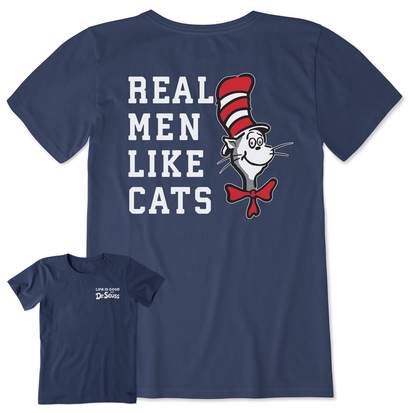 Women's Real Men Like Cats Short Sleeve Crusher Tee
