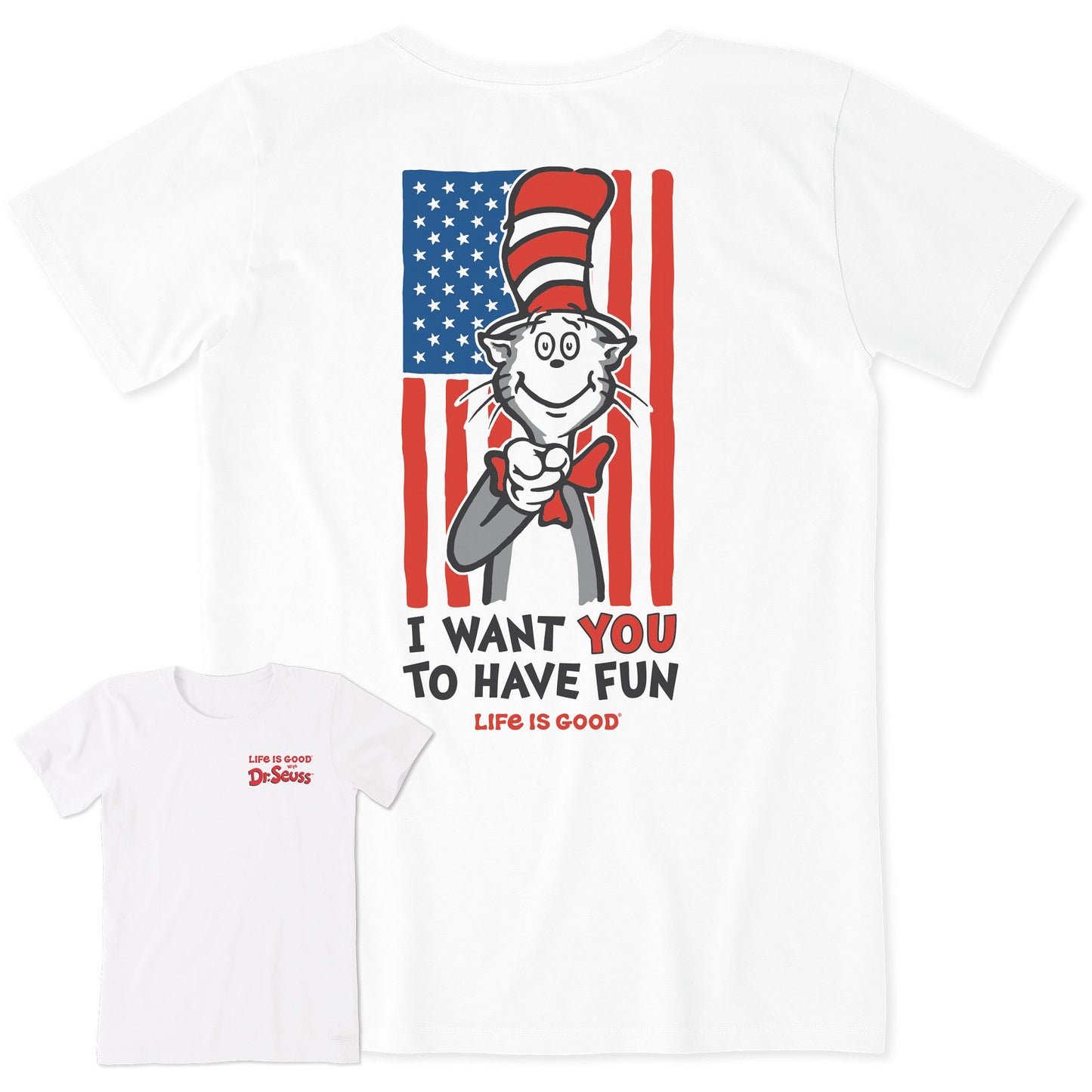 Women's Cat in the Hat Wants You Short Sleeve Crusher Tee
