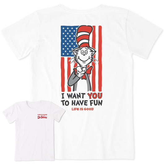 Women's Cat in the Hat Wants You Short Sleeve Crusher Tee