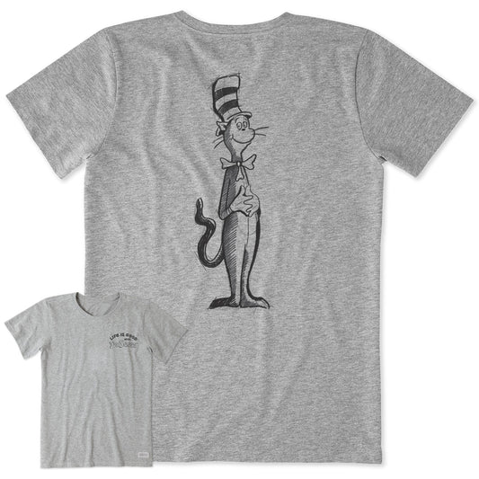 Women's The Cat Hand Drawn Short Sleeve Crusher Tee