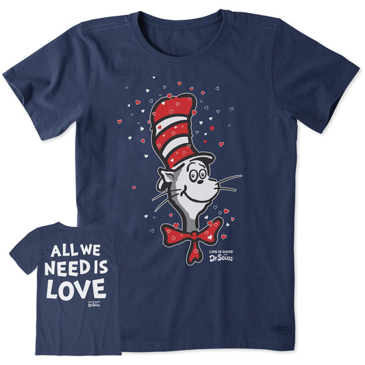 Women's The Cat Evaporating Hearts Short Sleeve Crusher Tee