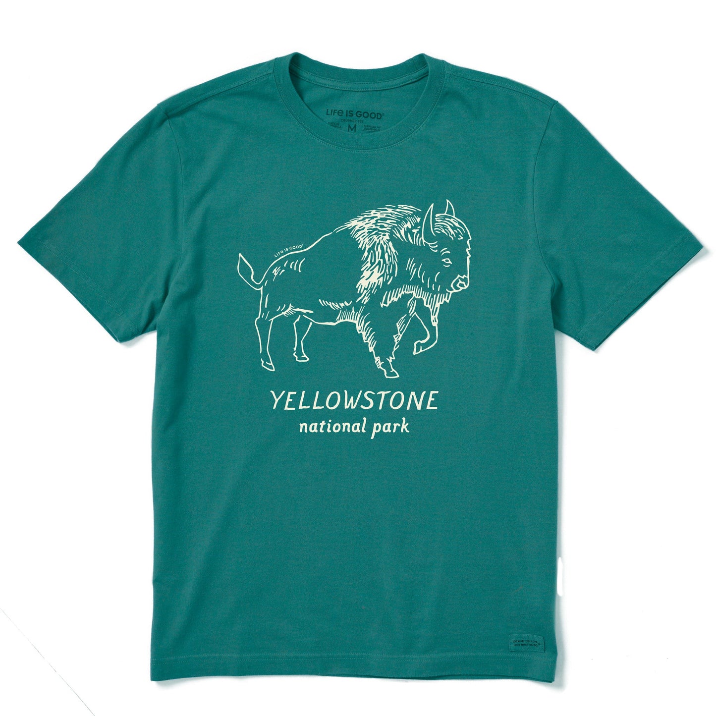 Men's Yellowstone Hand Drawn Bison Short Sleeve Crusher Tee