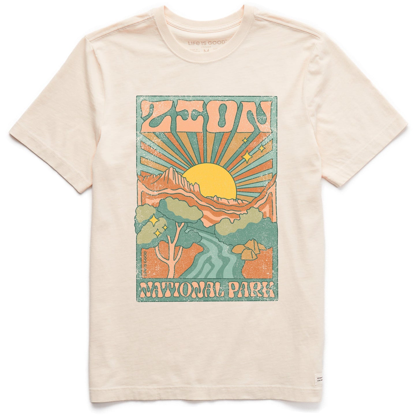 Men's Zion National Park Psychedelic Scene Short Sleeve Crusher Tee