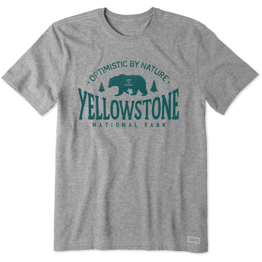 Men's Yellowstone Optimistic By Nature Grizzly Short Sleeve Crusher Tee