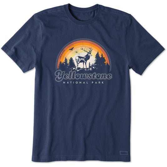 Men's Yellowstone National Park Buck Short Sleeve Crusher Tee