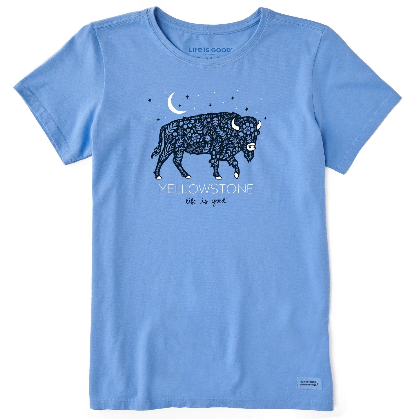 Women's Yellowstone Floral Bison Short Sleeve Crusher Tee