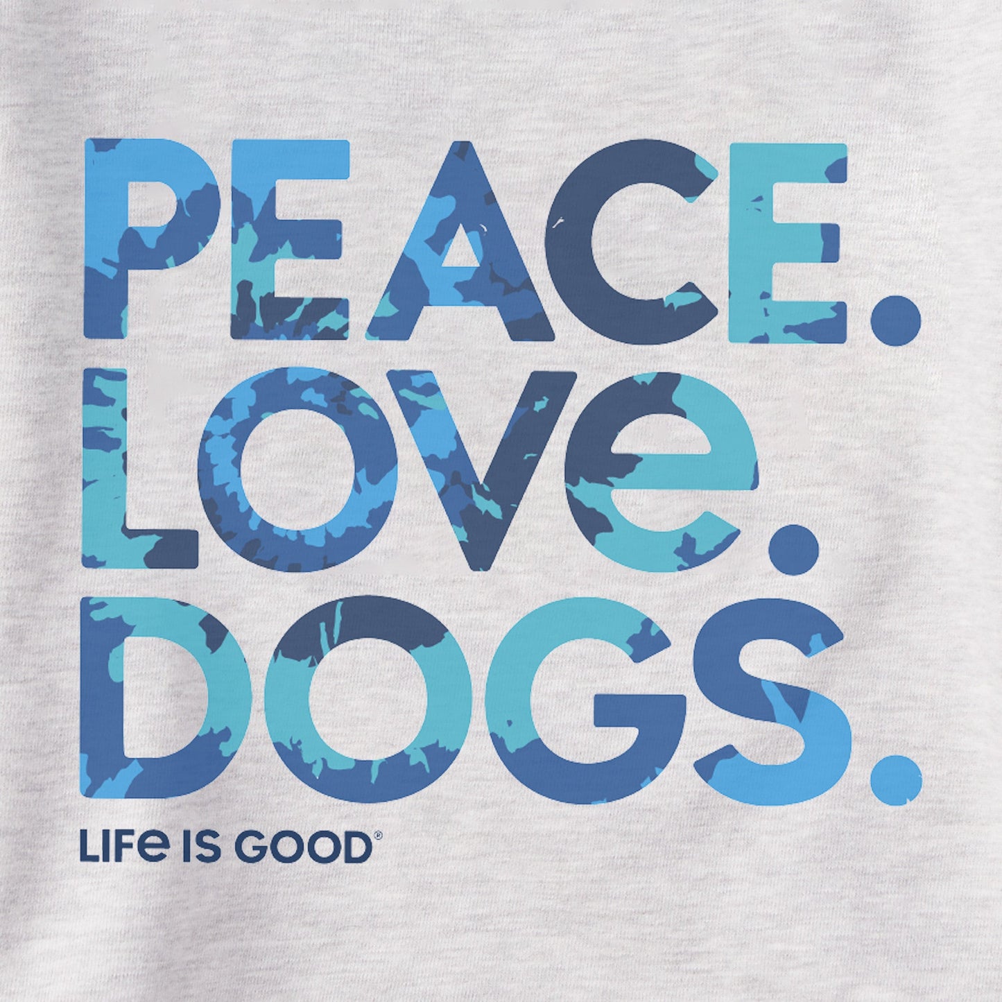 Men's Tie Dye Peace Love Dogs Simply True Fleece Crew